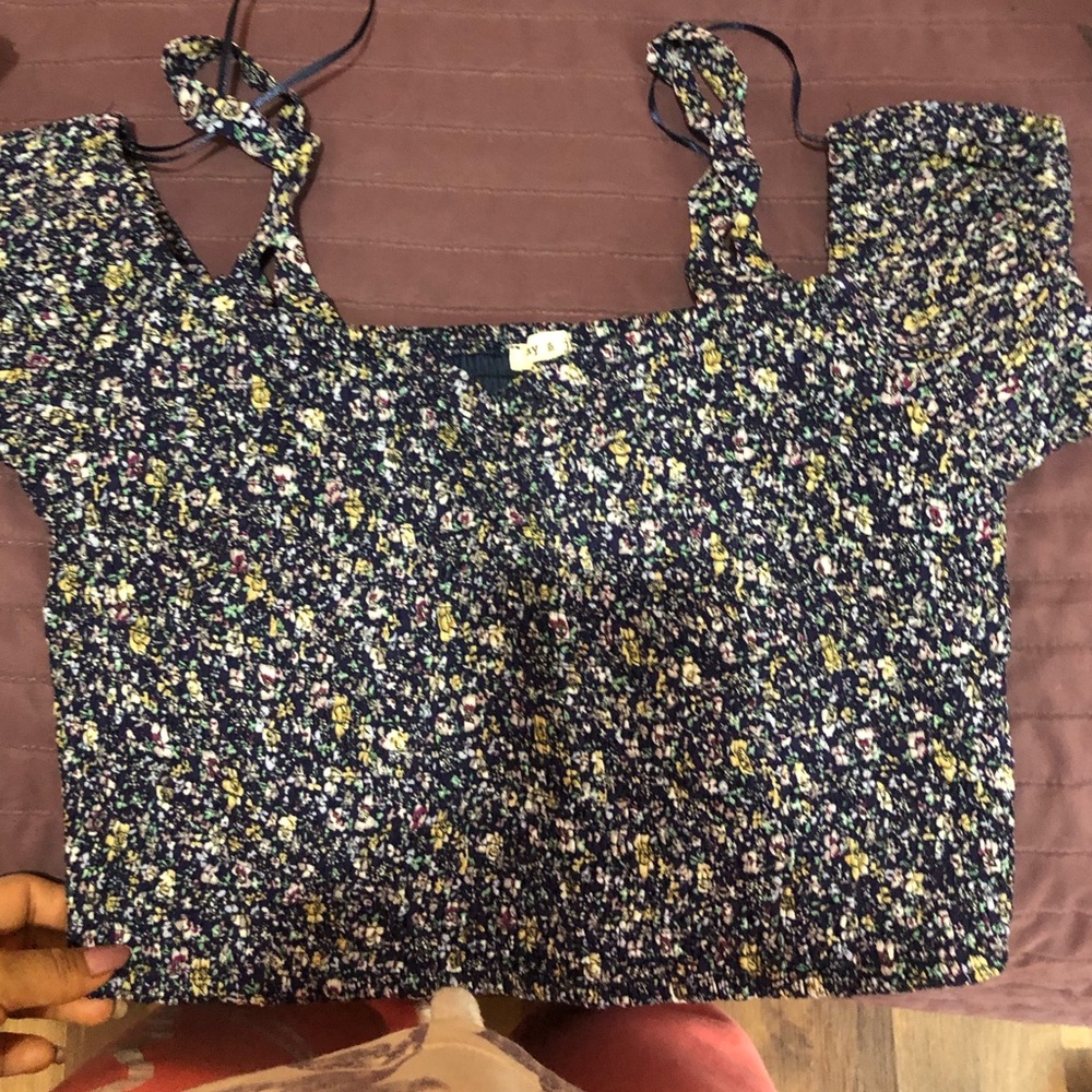 Floral off the shoulder crop top